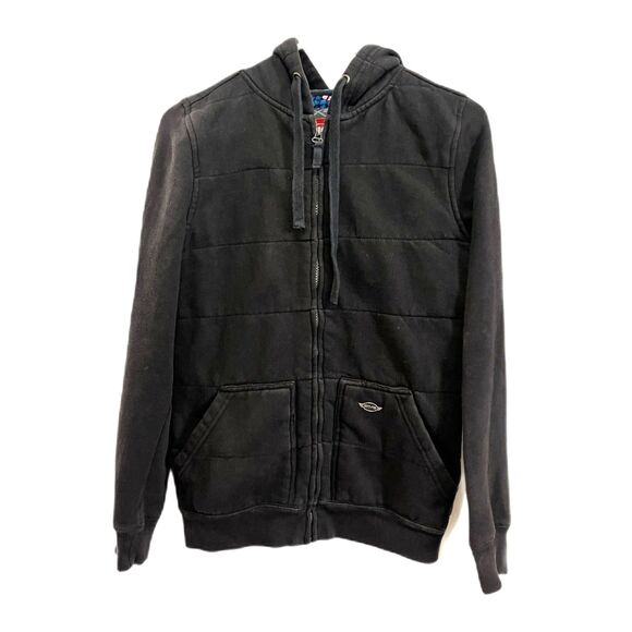 SIMS Black Full Zip Snowboard Sweatshirt FIshing Hoodie Mens Size Small - Picture 2 of 9